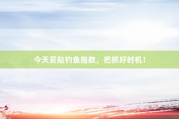 今天妥贴钓鱼指数，把抓好时机！